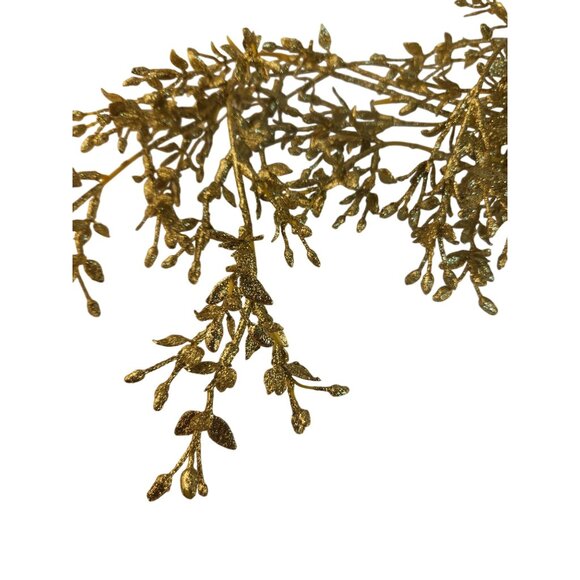 Glittery Gold Artificial Floral Branches For Holiday Decor Centerpiece Crafts - Picture 7 of 9
